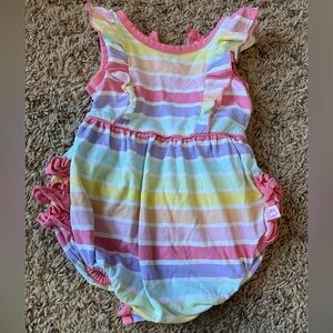 Ruffle Butts Multicolor Striped Baby Outfit